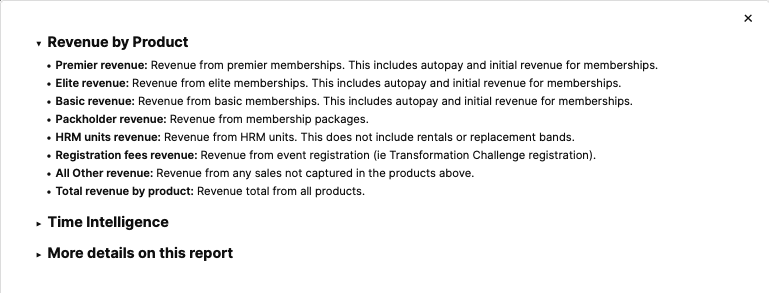 Revenue by Product explanation