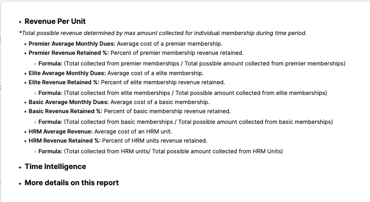 Revenue Per Unit explanation